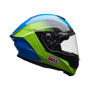 Bell Race Star DLX RSD Corsa Carbon Helmet Blue/Neon Yellow/Black, Motoee.com