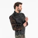 John Doe Storm Leather Vest Black