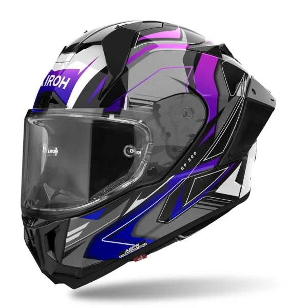 Airoh GP 800 Must Carbon Helmet Black/Purple