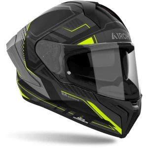 Airoh Matryx Rocket Helmet Matte Black/Grey/Yellow, Motoee.com