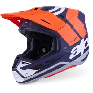 Alpinestars SM7 Core MX Helmet Matte Orange/Blue, Motoee.com