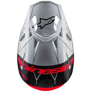 Alpinestars Supertech S-M10 Flood 24 MX Helmet Black/Silver/Red, Motoee.com