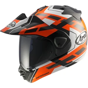 Arai Tour-X5 Match Enduro Helmet White/Black/Orange, Motoee.com