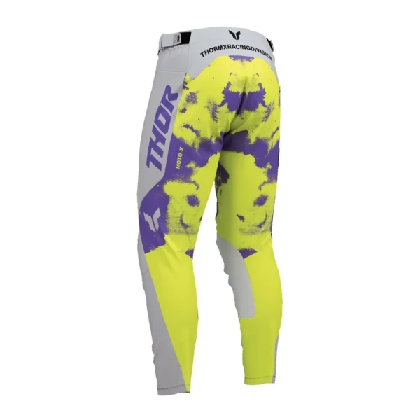 Thor Launchmode Bleach MX Pants Grey/Yellow/Purple • Motoee.com