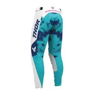 Thor Launchmode Bleach MX Pants White/Blue/Green, Motoee.com