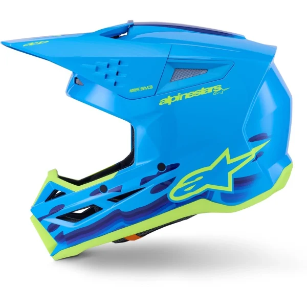 Alpinestars S-M3 Force MX Helmet Blue/Green