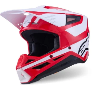 Alpinestars S-M3 Heat MX Helmet Red/White, Motoee.com