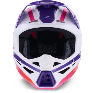 Alpinestars S-M3 Heat MX Helmet White/Purple, Motoee.com