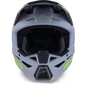 Alpinestars S-M3 Radium MX Helmet Grey/Matte Yellow, Motoee.com