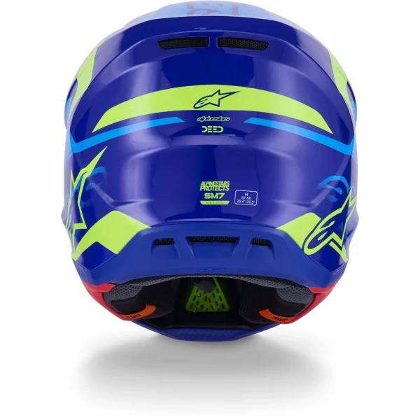 Alpinestars S-M7 Deed MX Helmet Blue/Yellow