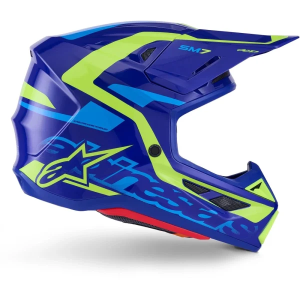 Alpinestars S-M7 Deed MX Helmet Blue/Yellow