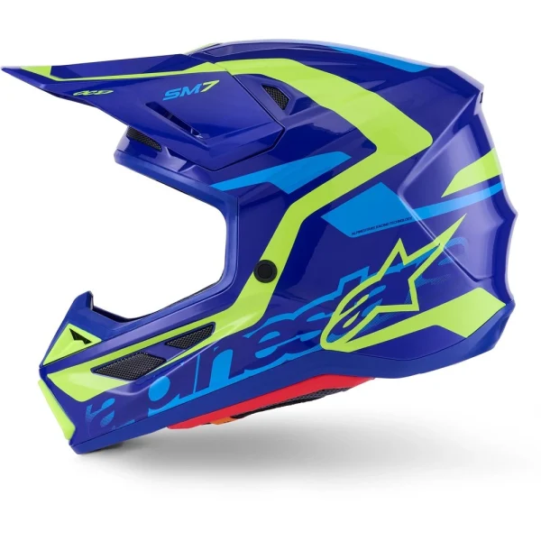 Alpinestars S-M7 Deed MX Helmet Blue/Yellow