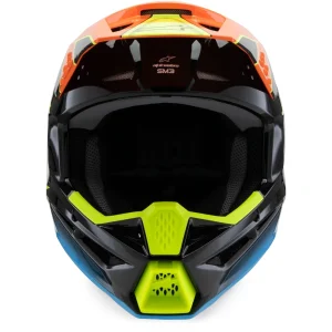 Alpinestars SM3 Fray Youth MX Helmet Black/Blue/Yellow, Motoee.com