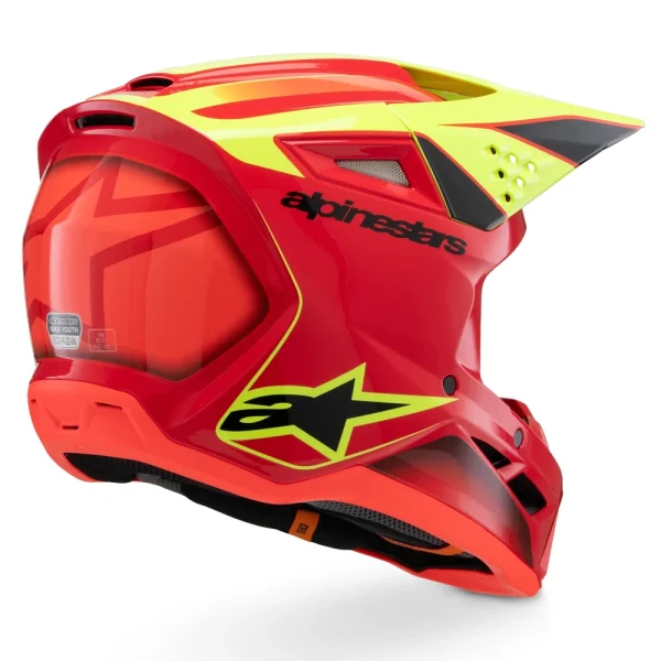 Alpinestars SM3 Fray Youth MX Helmet Red/Yellow