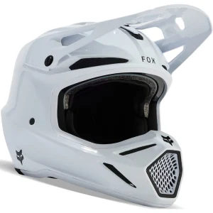 Fox V3 RS Carbon Solid MIPS MX Helmet White, Motoee.com