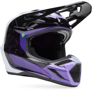Fox V3 RS Grid MIPS MX Helmet Black/Purple, Motoee.com