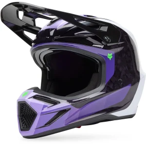 Fox V3 RS Grid MIPS MX Helmet Black/Purple, Motoee.com