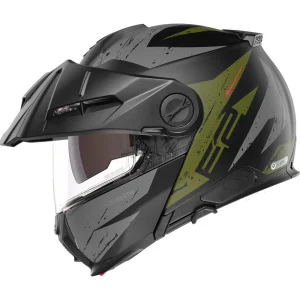 Schuberth E2 Explorer Helmet Matte Black/Green, Motoee.com