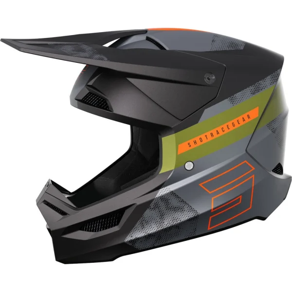 Shot Furious Patrol MX Helmet Green/Black/Orange