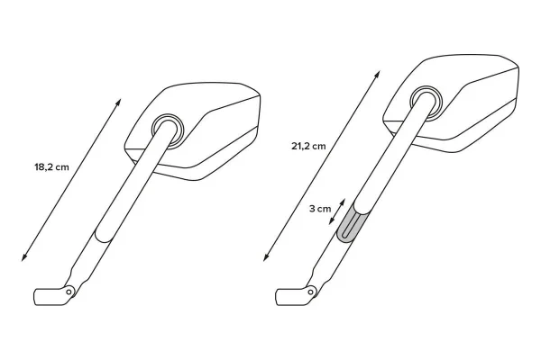 SW-Motech MIR.18.850.11000 Mirror Set Sport Long Arm for H-D Road Glide 24-