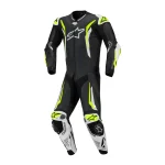Alpinestars GP Tech V5 Perforated 1-Piece Leather Suit Black/White/Neon Yellow