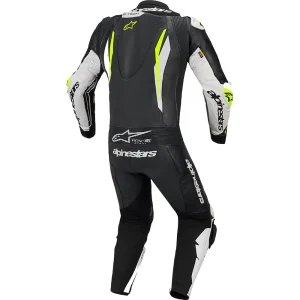 Alpinestars GP Tech V5 Perforated 1-Piece Leather Suit Black/White/Neon Yellow, Motoee.com