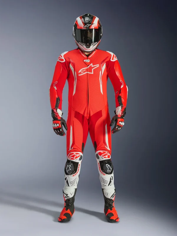 Alpinestars GP Tech V5 Perforated 1-Piece Leather Suit Red/White