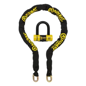 Auvray Xtrem Chain 13.5 mm with Mini U-Lock 16 mm Black/Yellow 170 cm