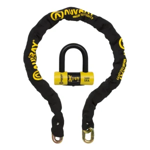 Auvray Xtrem Chain 13.5 mm with Mini U-Lock 16 mm Black/Yellow