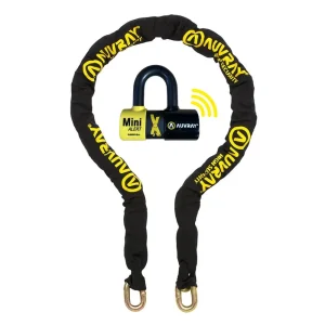 Auvray Xtrem Chain Alarm 13.5 mm with Alarm U-Lock 16 mm Black/Yellow 170 cm