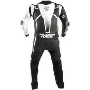 Mugenrace Sidegun Perforated 1-Piece Leather Suit Black/White, Motoee.com