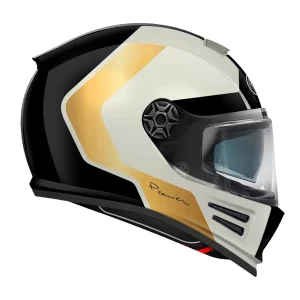 Premier Helmets Commander GP Full Face Helmet Black/White/Gold Matte