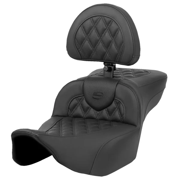 Saddlemen 823-07-184C0 Roadsofa Extended Reach Heated Seat w/Backrest for H-D M8 VVT 23-25 Street Glide/Road Glide