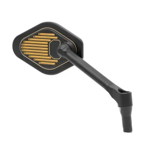 Drag Specialties Adjustable Short Stem Handlebar Mirror Black/Gold 12 cm Right