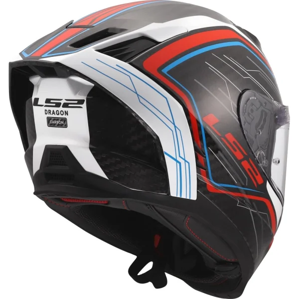 LS2 FF807 Dragon Subic Carbon Full-Face Helmet White/Blue/Red
