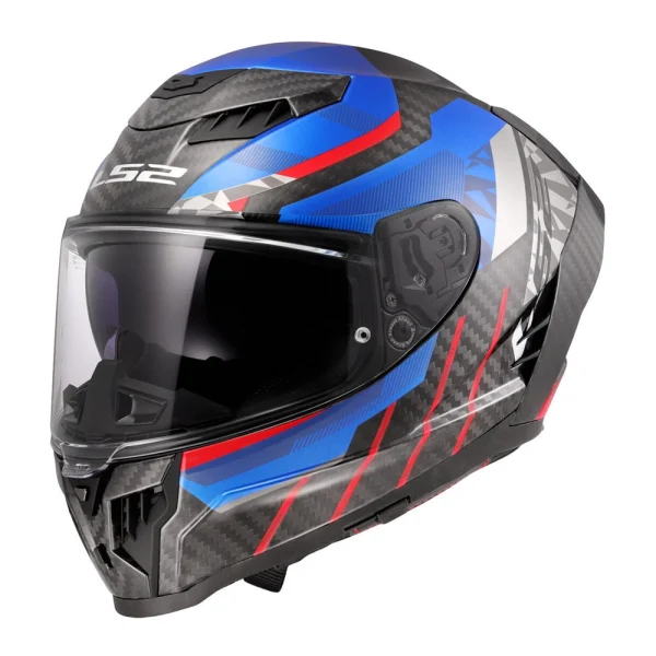 LS2 FF807 Dragon Trax Carbon Helmet Blue/Red