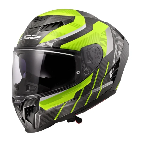 LS2 FF807 Dragon Trax Carbon Helmet Neon Yellow