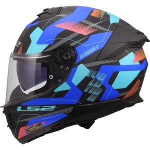 LS2 FF808 Stream II Mika Helmet Black/Blue, Motoee.com