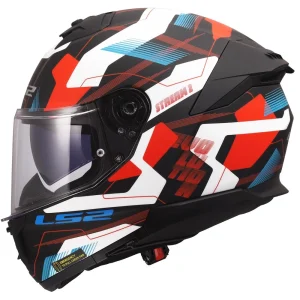 LS2 FF808 Stream II Mika Helmet White/Blue/Red, Motoee.com