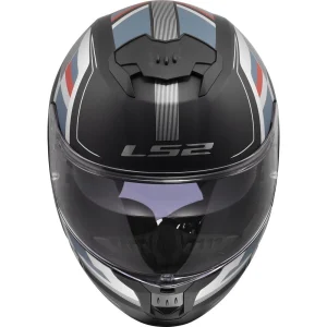 LS2 FF808 Stream II Vintage Matt Helmet Black/Blue, Motoee.com