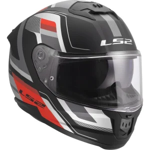 LS2 FF808 Stream II Vintage Matt Helmet Black/Grey/Red, Motoee.com