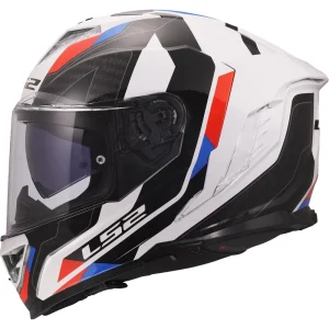 LS2 FF818 Storm III Sporty Helmet White/Blue/Red, Motoee.com