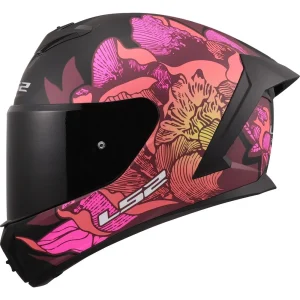 LS2 FF820 Rapid III Poppies Helmet Black/Pink, Motoee.com