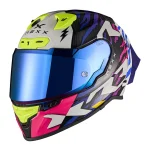 Nexx X.R3R Ziger Carbon Helmet White/Blue/Purple/Yellow