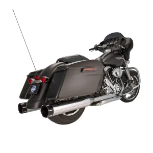 S&S Cycle MK45 4-1/2" Touring Slip-On Mufflers Chrome/Black