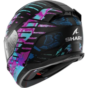 Shark D-Skwal 3 Repataia Helmet Matte Black/Purple, Motoee.com