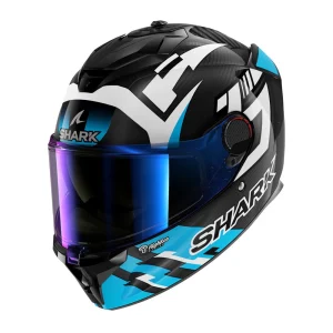 Shark Spartan GT Pro Carbon Zarco Track Racer Helmet Carbon/White/Blue