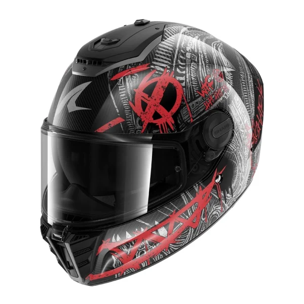 Shark Spartan RS Shiever Carbon kinnine kiiver must/carbon/punane