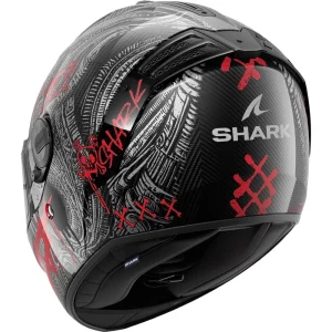 Shark Spartan RS Shiever Carbon Helmet Black/Carbon/Red, Motoee.com