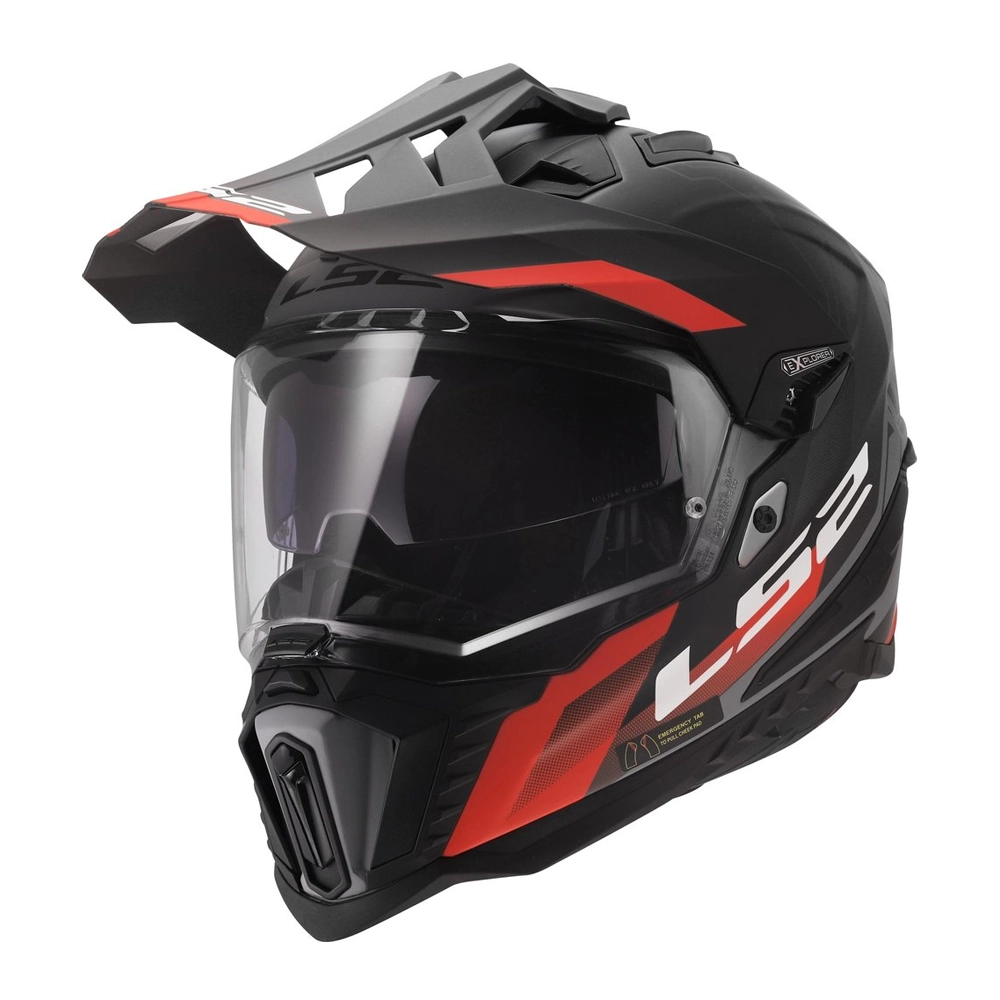 LS2 MX701 Explorer Hexa Enduro Helmet Black/Grey/Red • Motoee.com